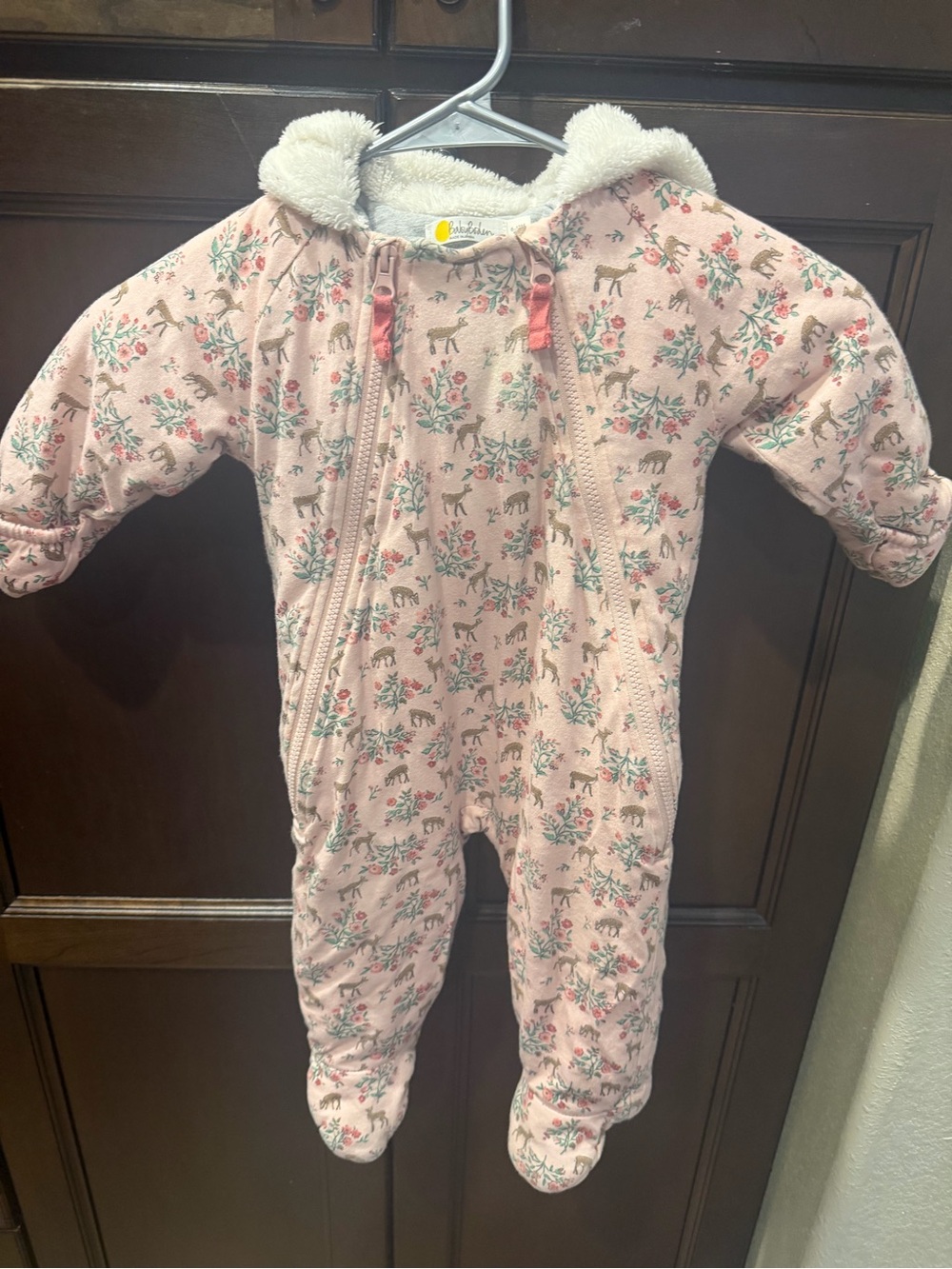 Baby Boden Cotton Floral Woodland Animal One Piece Bunting Snowsuit 6-12M
